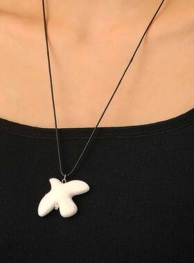 Fashion White Peace Dove Pendant Necklace for Women Vintage