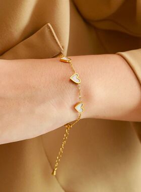 Romantic Heart Love Bracelet for Women Multi-color Stainless