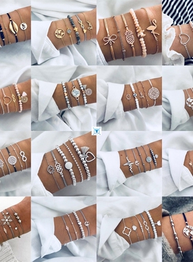 30 Styles Bohemian Bracelet Set For women Shell Star Map