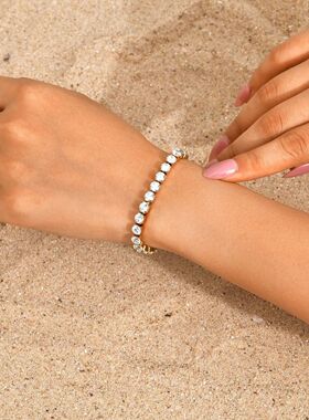2/3/4/5MM Zircon Tennis Chain Bracelet for Women, Stainless