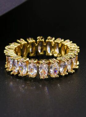 Cubic Zirconia Engagement Rings for Women Marquise Crystal W