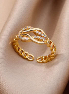 Gold Plated Full Diamond Open End Ring for Women
