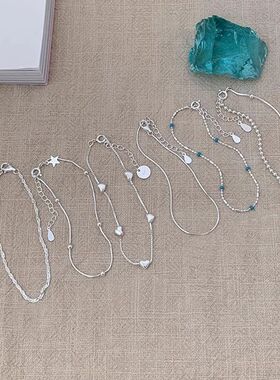 925 Sterling Silver Line Extremely Fine Bracelet for Women L