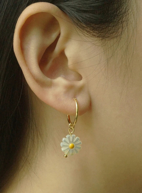 Bohemian Handmade Natural Stone Beads Hoop Earrings for Wome