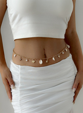 2026 Ins Wind Sea Star Shell Scallop Pearl Waist Chain