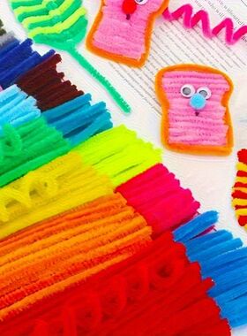 100-400pcs Colorful Soft Flexible Fabric Pipe Cleaners Multi