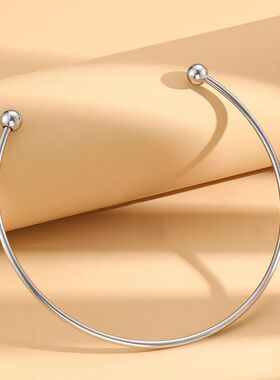 Stainless Steel Solid Ball Necklace for Women Punk Silver Co