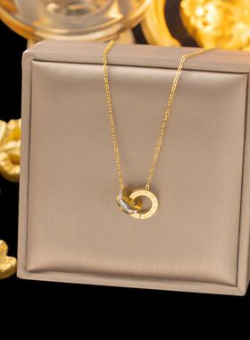 18K Gold Plated Stainless Steel Interlocking Circles Infinit