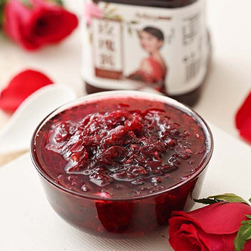 阿依郎玫瑰糖浆1kg冰粉冲饮泡水云南鲜花糖浆烘焙果酱配料奶茶酱,淘宝优惠券,粉丝福利购,淘宝优惠卷