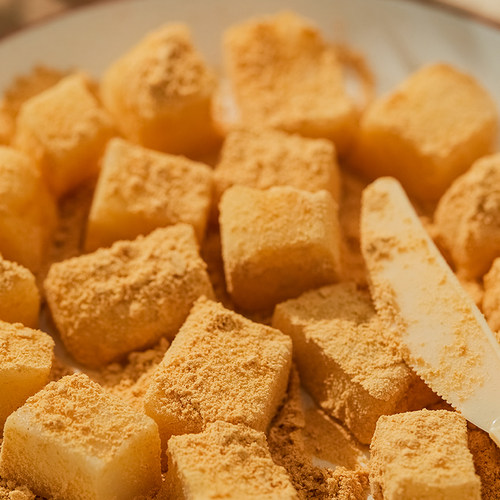 东北朝鲜族传统打糕韩式糯米糍粑驴打滚手工糕点即食含黄豆粉350g - 图2