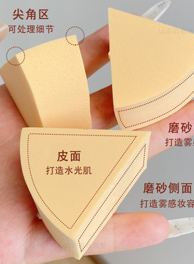 帕瑞诗三角形粉扑切片六块干湿两用影楼化妆师用化妆海绵粉底扑女