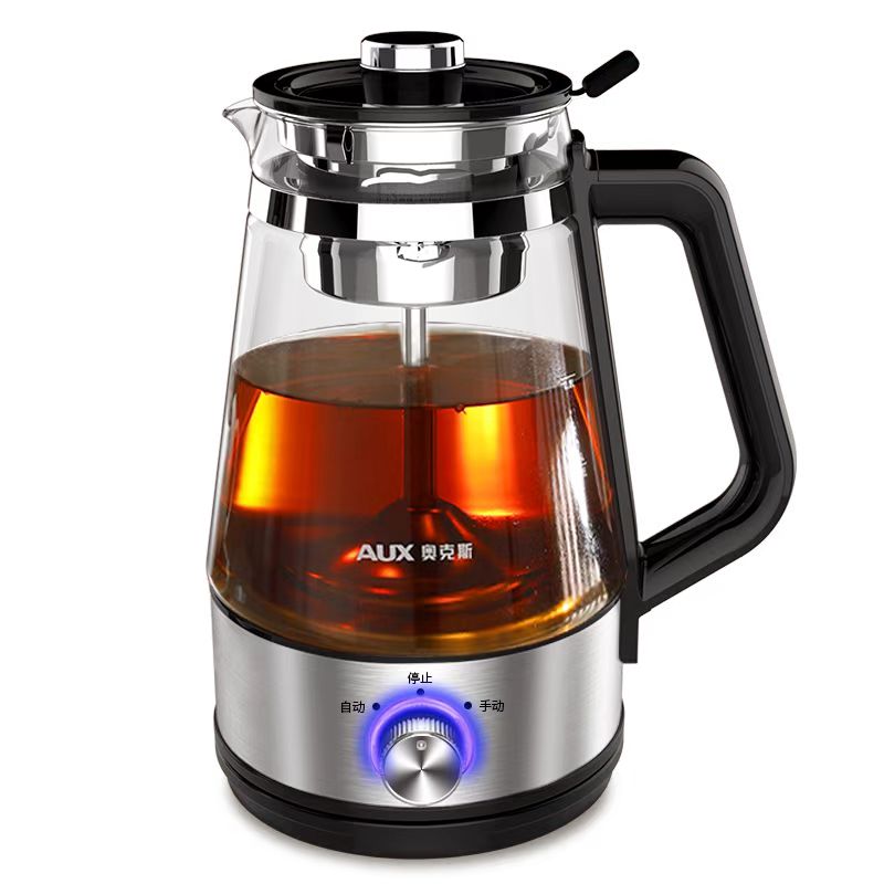 奥克斯黑茶煮茶器全自动家用蒸汽煮茶壶玻璃保温普洱蒸智能茶壶 - 图0