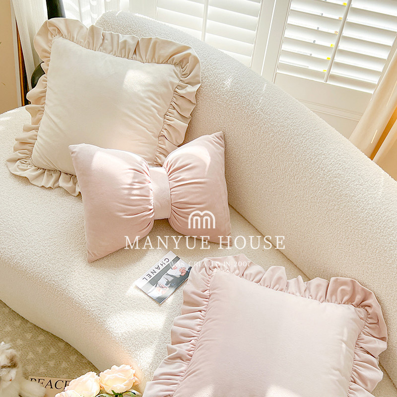蔓越家 蝴蝶少女 ins风可爱蝴蝶结客厅沙发抱枕靠垫蒲团坐垫靠枕,淘宝优惠券,粉丝福利购,淘宝优惠卷