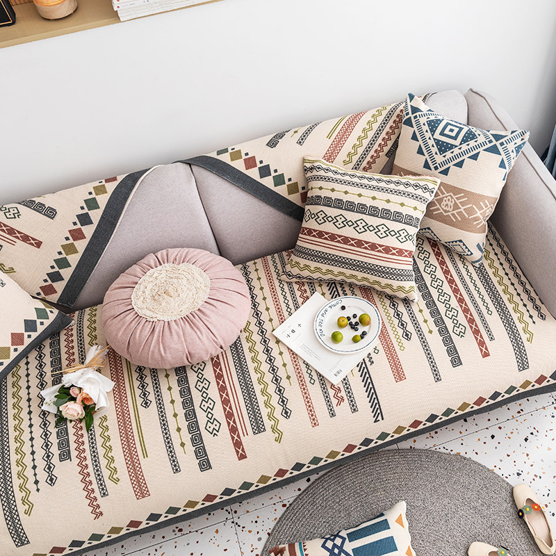 蔓越家 复古棉麻波西米亚夏季沙发垫坐垫四季通用沙发套罩巾防滑,淘宝优惠券,粉丝福利购,淘宝优惠卷