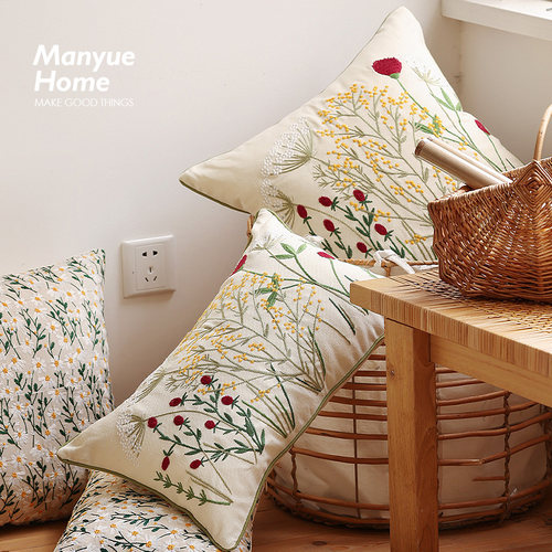蔓越家 春日花园 全棉碎花抱枕客厅沙发靠枕床头靠垫抱枕套不含芯 - 图1