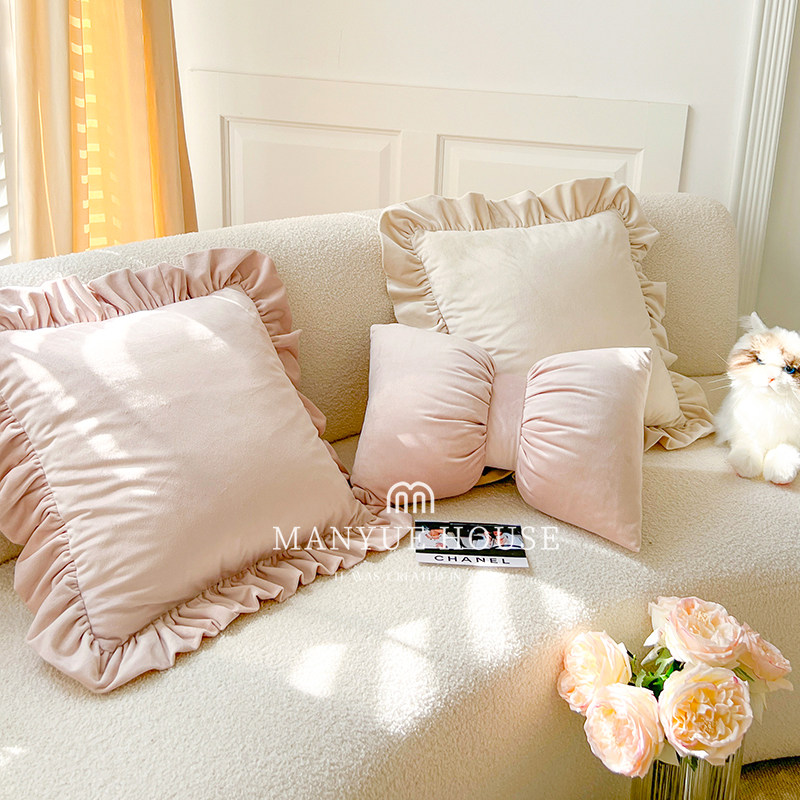 蔓越家 蝴蝶少女 ins风可爱蝴蝶结客厅沙发抱枕靠垫蒲团坐垫靠枕,淘宝优惠券,粉丝福利购,淘宝优惠卷