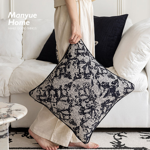 蔓越家 新中式复古沙发抱枕抱枕套样板间民宿靠背枕床头靠垫含芯 - 图2