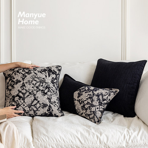蔓越家 新中式复古沙发抱枕抱枕套样板间民宿靠背枕床头靠垫含芯 - 图0