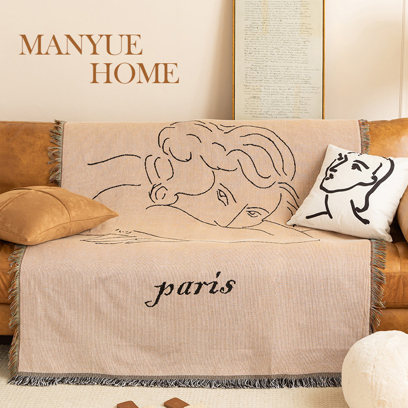 蔓越家 ins风复古文艺沙发毯客厅单人沙发巾盖布盖巾挂毯背景布,淘宝优惠券,粉丝福利购,淘宝优惠卷