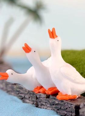 仿真小天鹅鱼缸造景摆件家用庭院池塘装饰创意微景树脂动物小摆设