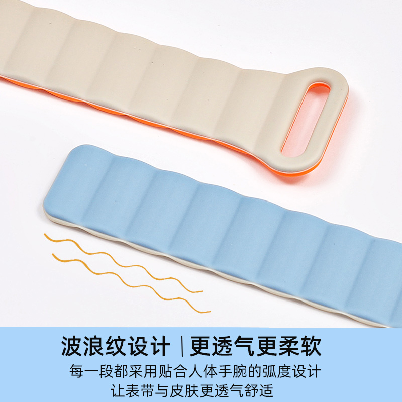 适配欧米茄斯沃琪联名手表带男女史努比行星系列磁吸硅胶表带20mm