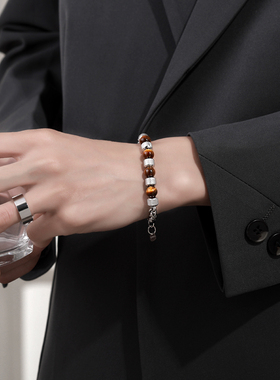 钛钢手链男款潮百搭蓝色高级感