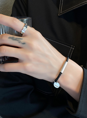 男士皮质编织手链简约百搭