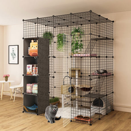 Cat Cage Villa Large Free Space Domestic Indoor Cat House Large Three Story Cat Cage Villa