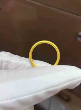 【不掉色】南沙金素圈戒指女设计感小众高级久不掉色饰品情侣对戒