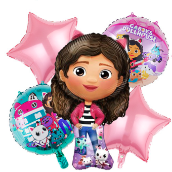 gabby's dollhouse盖比的娃娃屋生日派对装饰拉旗蛋糕插气球套装,淘宝优惠券,粉丝福利购,淘宝优惠卷