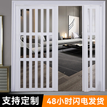 PVC folding door push-pull open through gas kitchen moving door indoor toilet balcony invisible telescopic partition