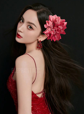 波西米亚绢花发夹古风汉服头饰