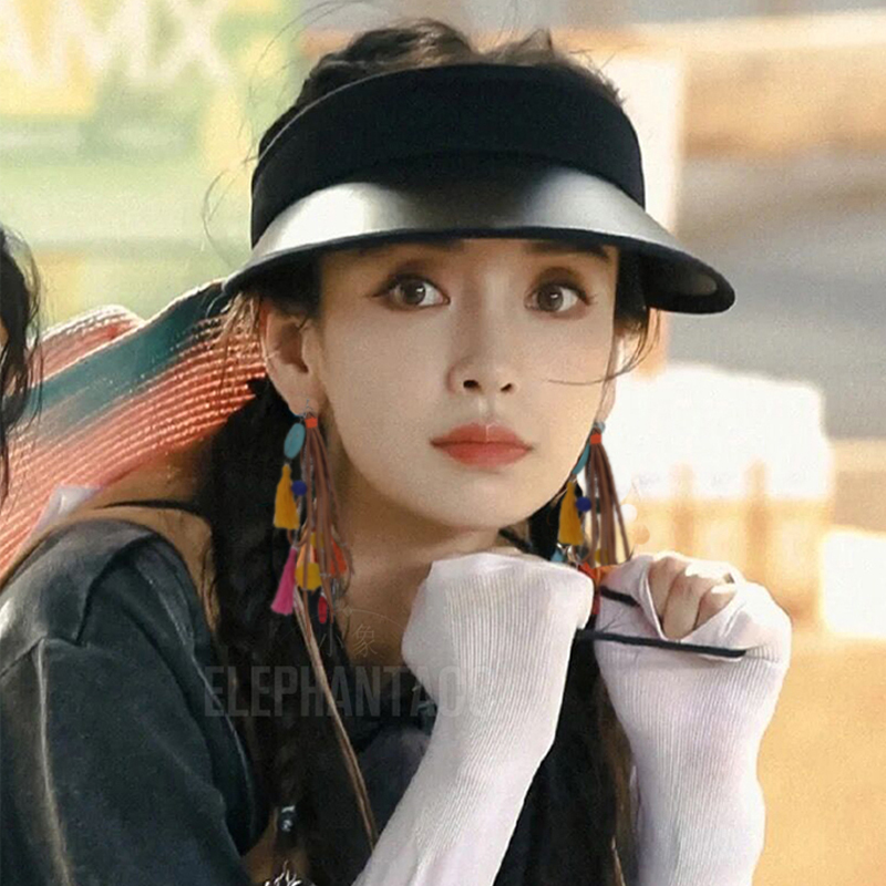 跑男baby同款民族风耳环流苏皮绳波西米亚毛球耳夹复古藏族耳饰女 - 图0