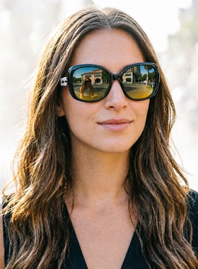 高档女士偏光太阳镜开车户外防晒日夜两用墨镜白色优雅女款时尚