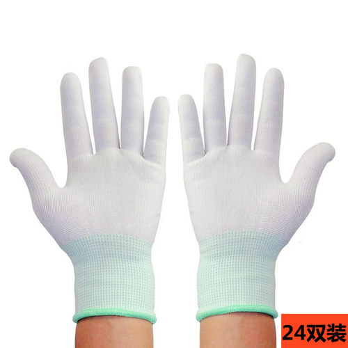薄款尼龙线手套劳保耐磨透气工作弹力开车防晒干活劳动男女用包邮 - 图0