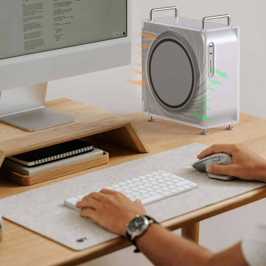 Geekria极客悦耳适用于Apple Mac Studio磨砂亚克力立式散热机箱