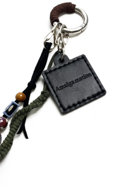 Amalga mation Keychain 刘宇宁同款设计手作串珠皮牌钥匙绳