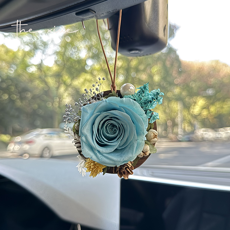 永生花汽车挂件2025新款女生精致高级感后视镜挂件车内挂饰香薰 - 图1