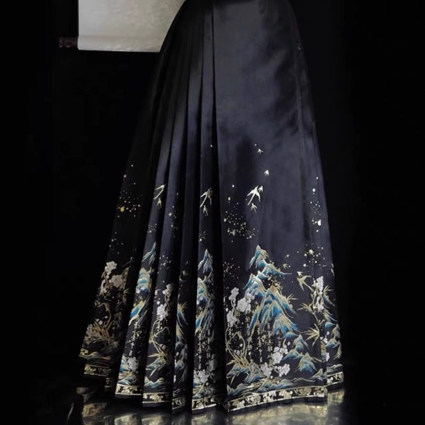 千里江山新中式马面裙原创日常小个子明制汉服女重工刺绣春季新款,淘宝优惠券,粉丝福利购,淘宝优惠卷