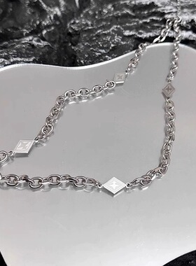 钛钢项链男女潮流嘻哈链子不掉色欧美小众设计锁骨链男生卫衣配饰