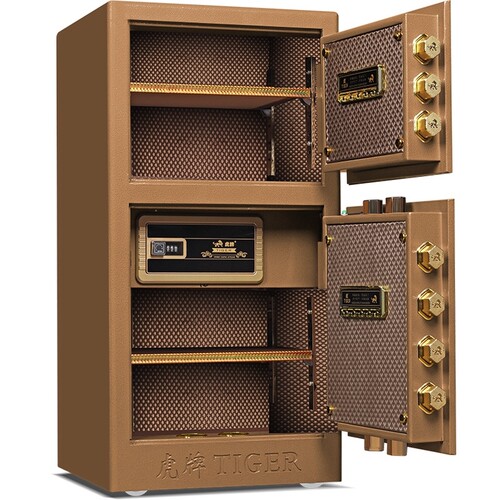 虎牌家用大型保险柜90cm100cm120/150/180厘米高全钢商用防火防盗指纹密码机械钥匙锁双门报警可以固定保管箱 - 图2