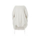 ZHUCHONGYUN2025 Spring New Snow White Romantic Tassel Large Round Neck Loose Straight Half-Sleeved Top