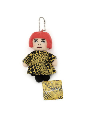 草间弥生YAYOI KUSAMA 人形波点蓝色粉色狗 潮流艺术钥匙扣包挂