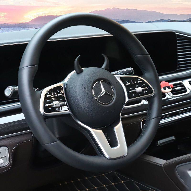 创意搞笑车载中控台显示屏小牛角方向盘恶魔角可爱汽车装饰品摆件,淘宝优惠券,粉丝福利购,淘宝优惠卷