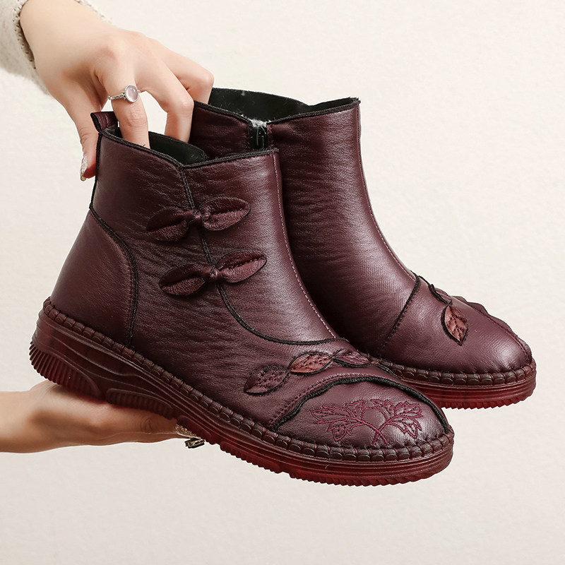 冬季新款老北京布鞋女棉鞋软底防滑妈妈鞋中老年加绒保暖棉靴子,淘宝优惠券,粉丝福利购,淘宝优惠卷