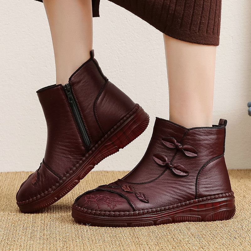 冬季新款老北京布鞋女棉鞋软底防滑妈妈鞋中老年加绒保暖棉靴子,淘宝优惠券,粉丝福利购,淘宝优惠卷