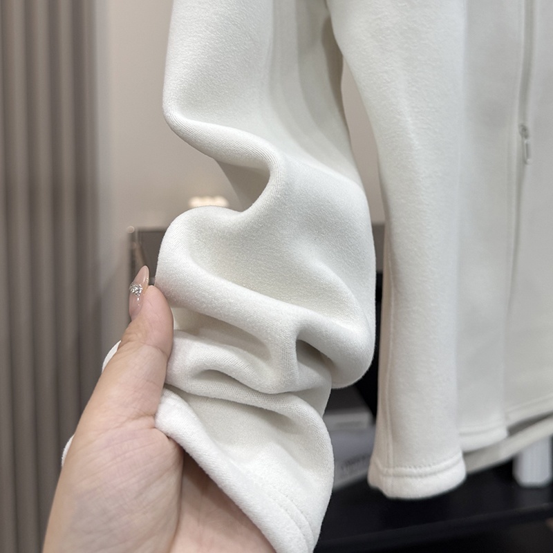 LU系风！升级版小蛮腰秋冬暖炉石墨烯双面绒保暖双拉链外套夹克女 - 图2