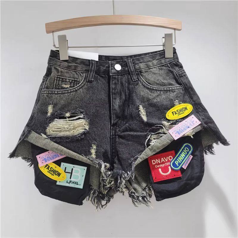 清仓尾货~专柜尾货辣妹高街辣妹毛边牛仔热裤显瘦个性破洞短裤女,淘宝优惠券,粉丝福利购,淘宝优惠卷