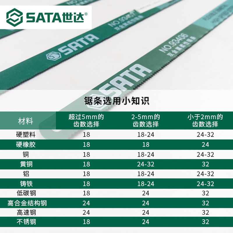 世达锯条sata五金切割工具金属钢锯条高速钢锯条钢丝锯条片93406 - 图1