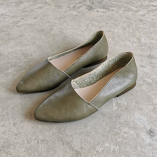 Комфортные туфли с заостренным носом, мягкая подошва, из натуральной кожи